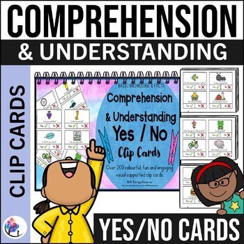 Comprehension Yes No Clip Cards - Autism Special Education Speech ESL