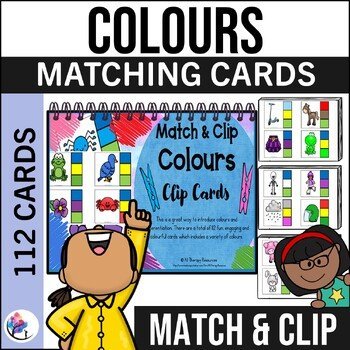 Colours Match and Clip Cards - 112  Cards - Autism Special Education Speech ESL