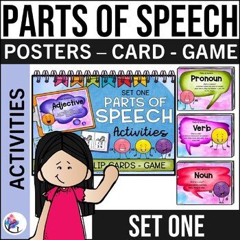 Set 1 - Parts of Speech Clip Cards and Posters - Grammar - Autism SPED