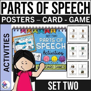 Set 2 - Parts of Speech Clip Cards - Grammar - Special Education