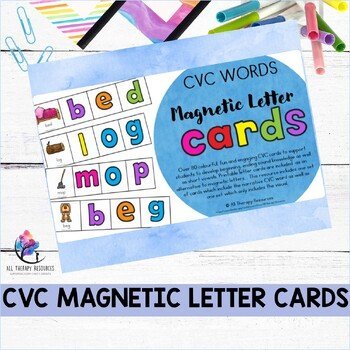 CVC Magnetic Letter Cards - 80 Building letter Cards Activities Literacy Center - Image 2