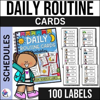 DAILY ROUTINE CARDS - Morning Routine Visual Schedule & Bedtime Routine Visual