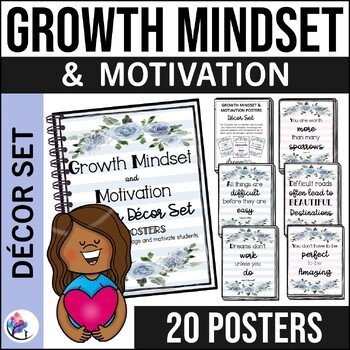 Growth Mindset and Motivation Poster Decor Set - Bulletin Board