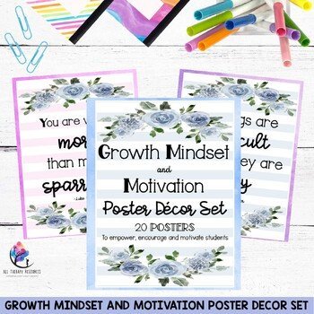 Growth Mindset and Motivation Poster Decor Set - Bulletin Board - Image 2