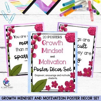 Growth Mindset and Motivation Poster Decor Set - Bulletin Board - Image 2