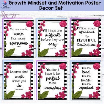 Growth Mindset and Motivation Poster Decor Set - Bulletin Board - Image 4