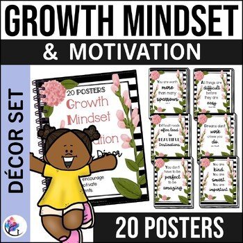 Growth Mindset and Motivation Poster Decor Set - Bulletin Board