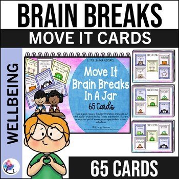 Move It Brain Break Cards In A Jar - 65  Cards - Preschool Kindergarten Autism