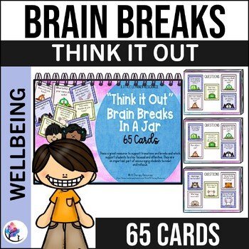 Think it Out Brain Break Cards In A Jar - 65  Cards - Preschool Kindergarten