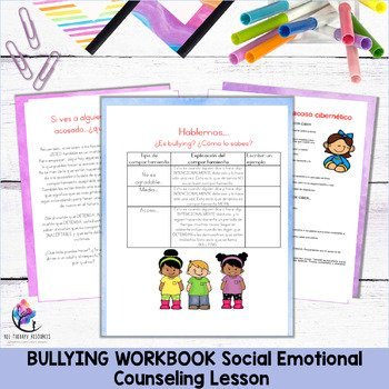 BULLYING WORKBOOK Social Emotional Counseling Lesson - SPANISH VERSION - Image 4