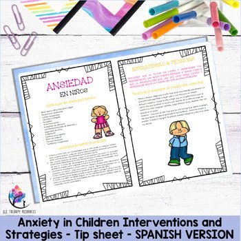 Anxiety in Children Interventions and Strategies - Tip sheet - SPANISH VERSION - Image 4