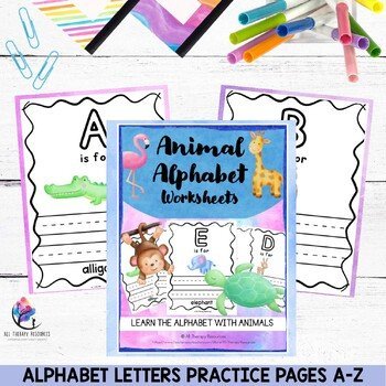 Alphabet Letters Practice Pages A-Z (Kindergarten Worksheets) - Image 2