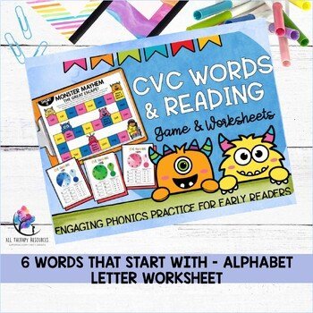 CVC WORDS & CVC WORKSHEETS - CVC GAME & READING - Game and Worksheets - Image 2