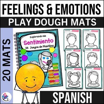 25 Feelings Preschool Play Dough Mats - Emotions Play Doh - SPANISH VERSION