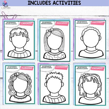 25 Feelings Preschool Play Dough Mats - Emotions Play Doh - SPANISH VERSION - Image 4