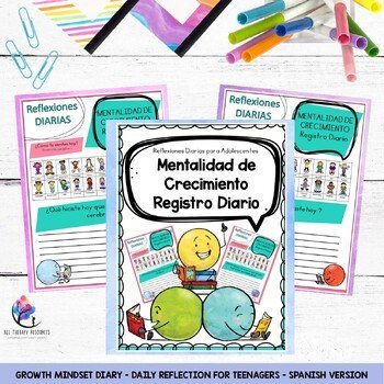 Growth Mindset Diary - Daily Reflection for Teenagers - SPANISH VERSION - Image 2