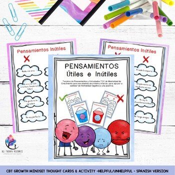 HELPFUL VS UNHELPFUL THOUGHTS automatic negative thoughts/framing SPANISH - Image 2