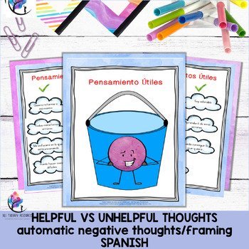 HELPFUL VS UNHELPFUL THOUGHTS automatic negative thoughts/framing SPANISH - Image 4