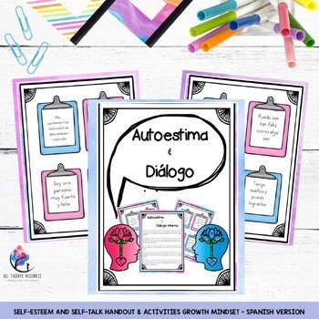 Self-Esteem and Self-Talk Handout & Activities Growth Mindset - SPANISH VERSION - Image 2