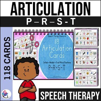 118 ARTICULATION CARDS (P R S T sounds with Visual Cues) Speech Therapy