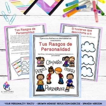 "Your Personality Traits" - Growth Mindset Reflection Exercise - SPANISH VERSION - Image 2
