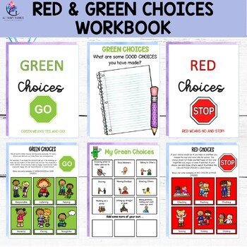 ANGER MANAGEMENT WORKSHEETS Red and Green Choices - Red Choice Green Choice - Image 3