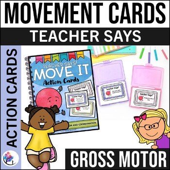 Teacher Says Action Cards (Simon Says) - Task Cards Kindergarten Early Childhood