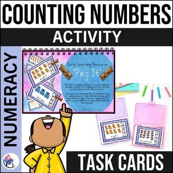 Counting & Numbers Peg It Task Cards - Preschool Kindergarten Homeschool