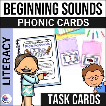 Beginning Sounds Early Phonic Sounds Peg It Task Cards  - Preschool Kindergarten