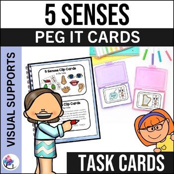 5 Senses Clip Task Cards - Kindergarten Preschool Pre-K SPED Activities