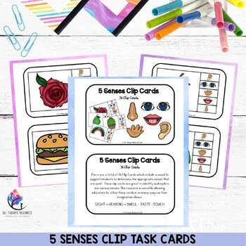 5 Senses Clip Task Cards - Kindergarten Preschool Pre-K SPED Activities - Image 2