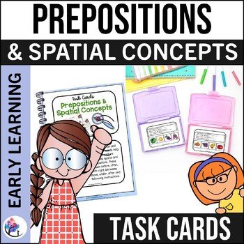 Prepositions & Spatial Concepts Task Cards - Speech Therapy NO PREP