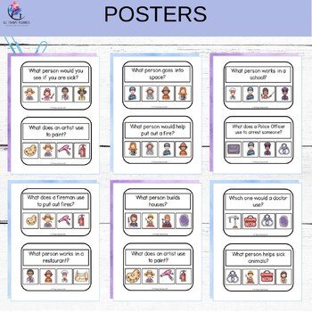 Community Helper What Questions Task Cards - Speech Therapy Literacy Preschool - Image 3