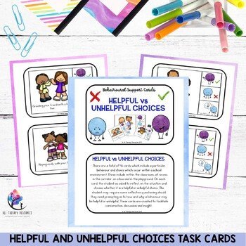Helpful and Unhelpful Choices Task Cards - Behavior Counseling - Image 2