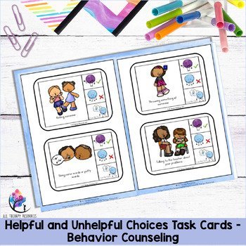 Helpful and Unhelpful Choices Task Cards - Behavior Counseling - Image 4