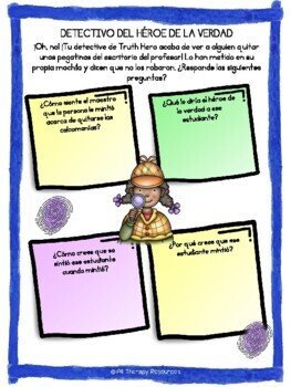 TRUTH HERO - Mini Lesson - Counseling Lesson Reduce Lying - SPANISH VERSION - Image 4