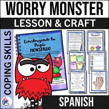 WORRY MONSTER - Anxiety Craft Activities - Anxiety  Counseling - SPANISH VERSION