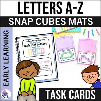SNAP CUBES ALPHABET LETTERS Task Cards - Early Literacy