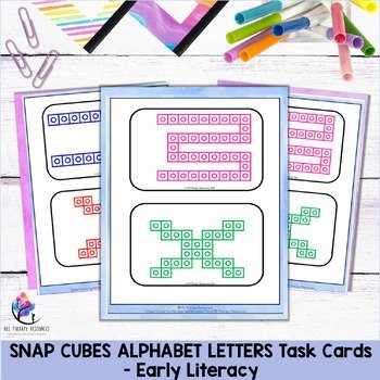 SNAP CUBES ALPHABET LETTERS Task Cards - Early Literacy - Image 4
