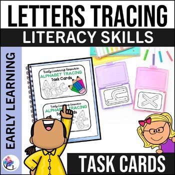 LETTER TRACING CARDS Task Cards - Early Literacy Alphabet