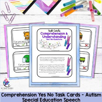 Comprehension Yes No Task Cards - Autism Special Education Speech ESL - Image 4