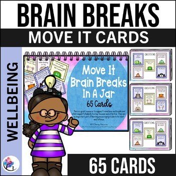 SPANISH Move It Brain Break Cards In A Jar - 65  Cards - Preschool Kindergarten