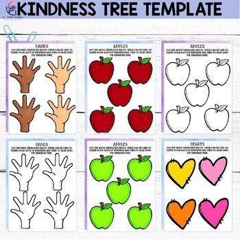 KINDNESS ACTIVITIES - Kindness Craft Worksheets Coloring - Bulletin Board Tree - Image 3