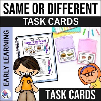 Same or Different Visual Task Cards  - Autism Speech ESL SPED