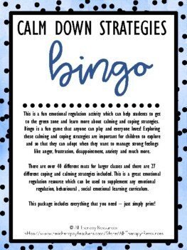 Calming and Coping Strategies Bingo Activity - Counselor resource - Image 2