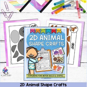 2D ANIMAL SHAPE CRAFTS - Fine Motor Skill Development Activities - 2D Shape SPED - Image 2