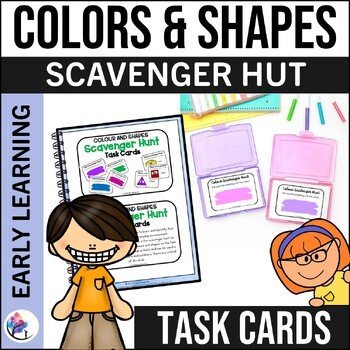 SCAVENGER HUNT Task Cards Colours and Shapes