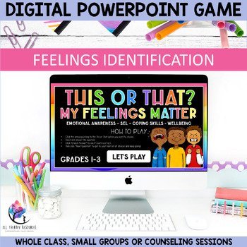 FEELINGS IDENTIFICATION PowerPoint Digital Game Feelings & Emotions SEL Lesson - Image 2