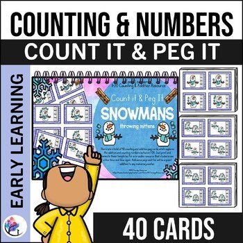 Winter Math Activities for Preschool - End of Year Counting Clip Cards
