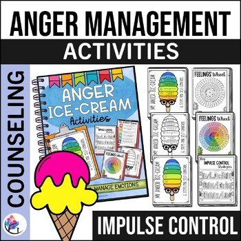 Anger Ice-Cream - 6 Steps for Self Control Worksheet and Questions
